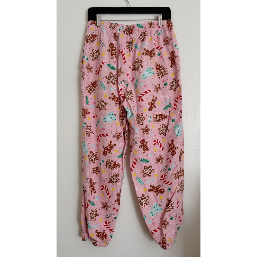Pink and Red Old Navy Christmas Candied Ginger Flannel Jogger Pajama Pants M - Picture 4 of 4